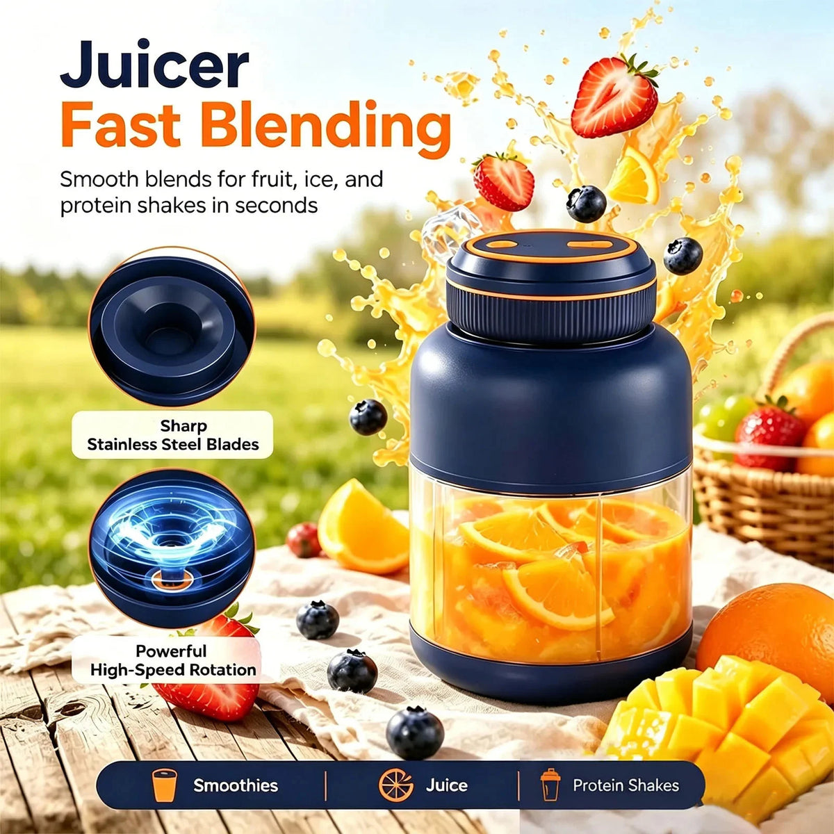 BlendGo Portable Blender Bottle