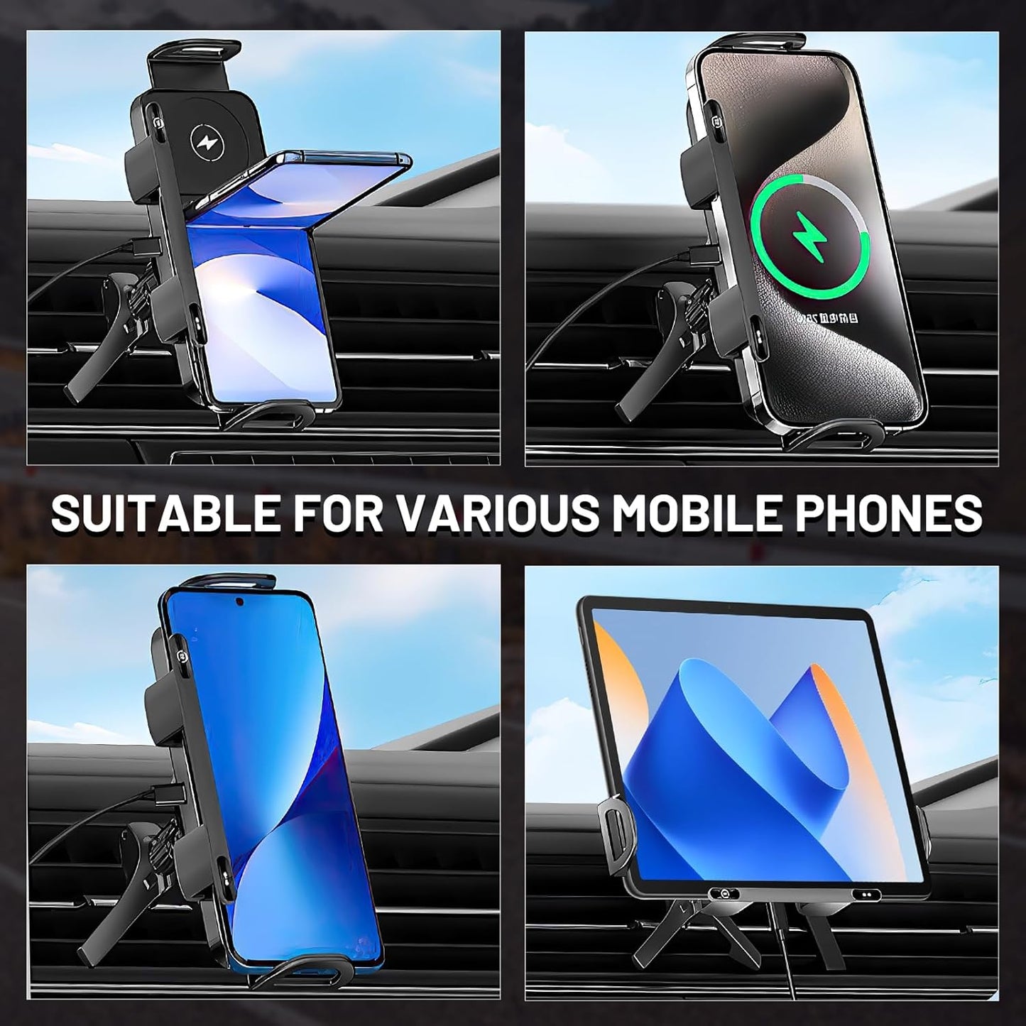 2 in 1 Auto Rotating Phone Holder