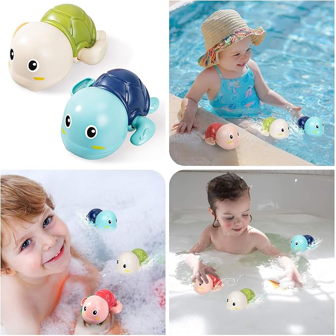 Wind-Up Swimming Turtle Bath Toys (Pack of 3)