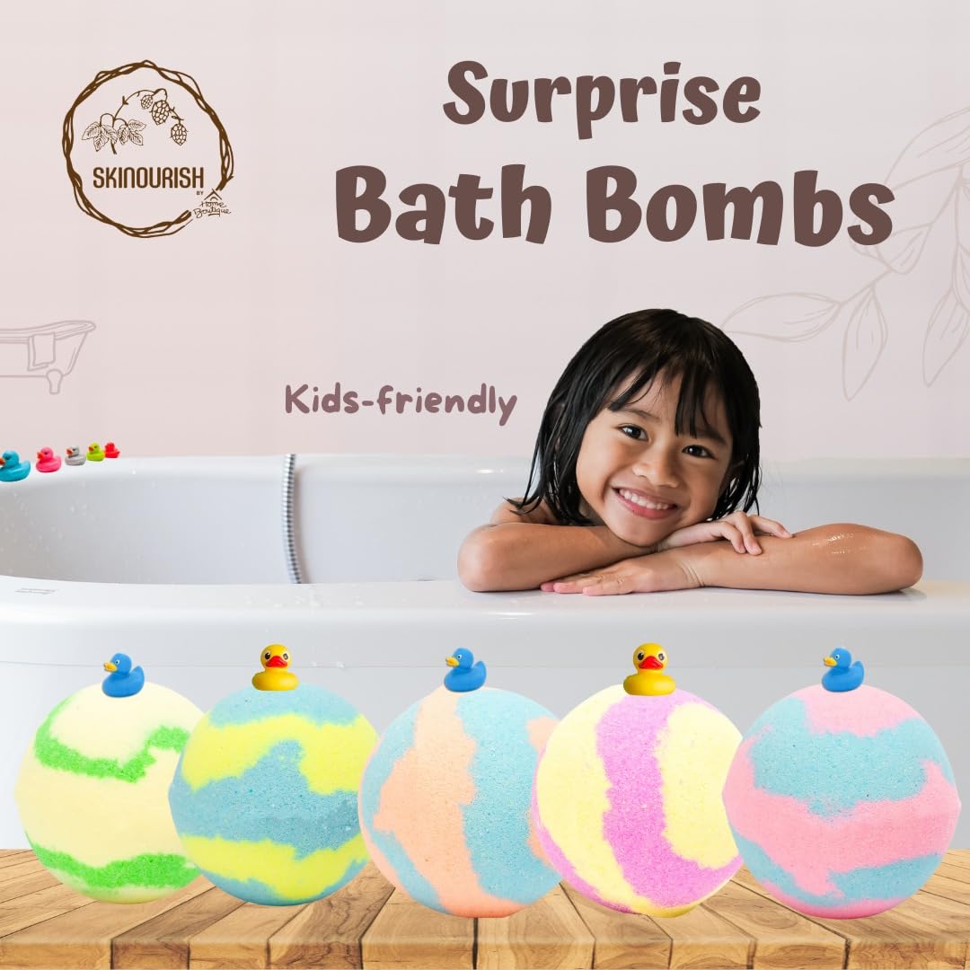 Luxury Aromatherapy Bath Bomb Gift Set with Surprise Duck (Pack of 12)