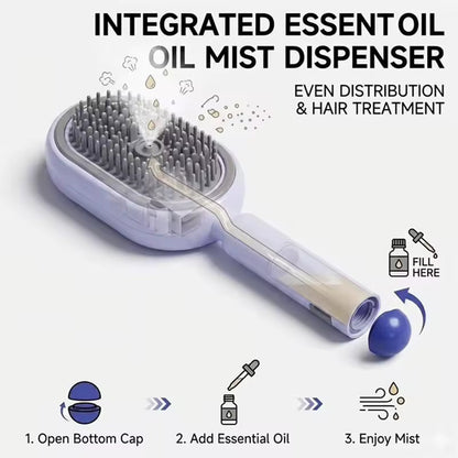 Electric Steam Hair Spa Brush™ | Hydrating Mist, Scalp Massage & Detangling Comb