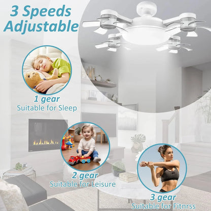 2-in-1 Drone LED Ceiling Fan & Light with Remote
